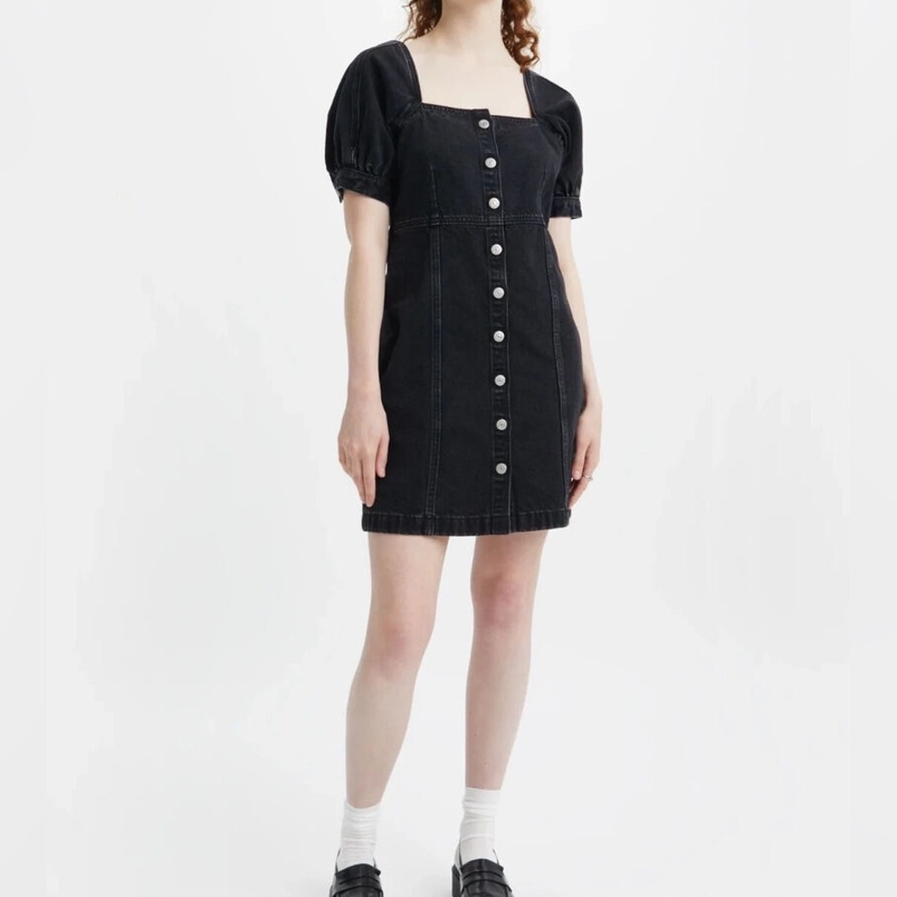 *New* Levi's Premium Rhode Button Front Denim Mini Dress, Size XS - Picture 1 of 6